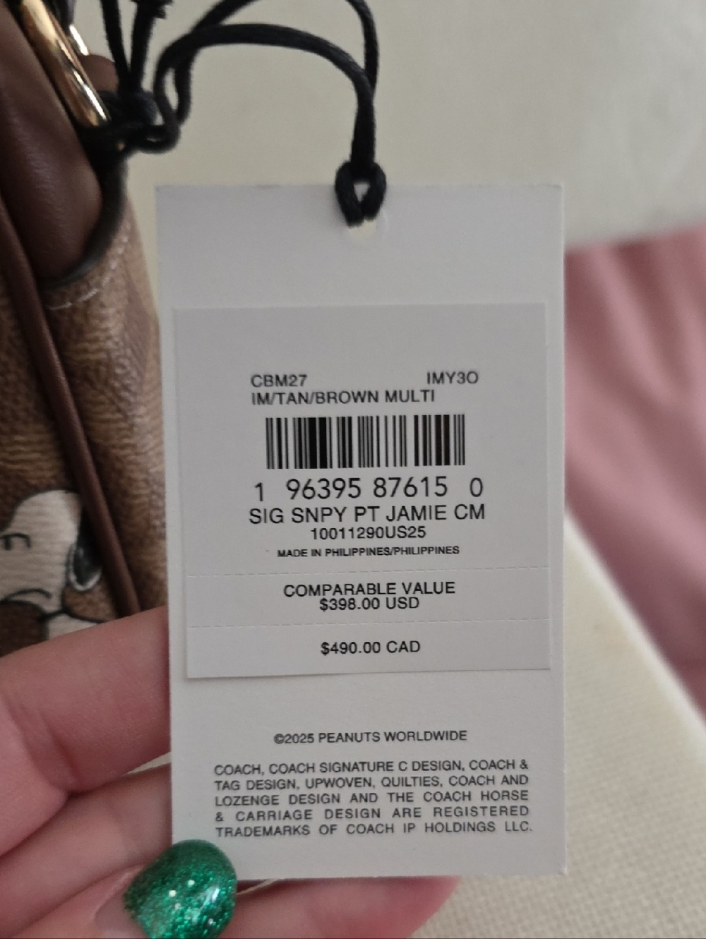 Coach Signature Snppy Pt Jamie Shoulder Bag in Tan/Brown Multi - Picture 3 of 3
